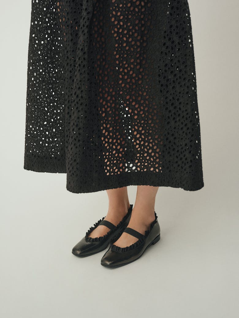 Ballet Flats with Ruffle Trim