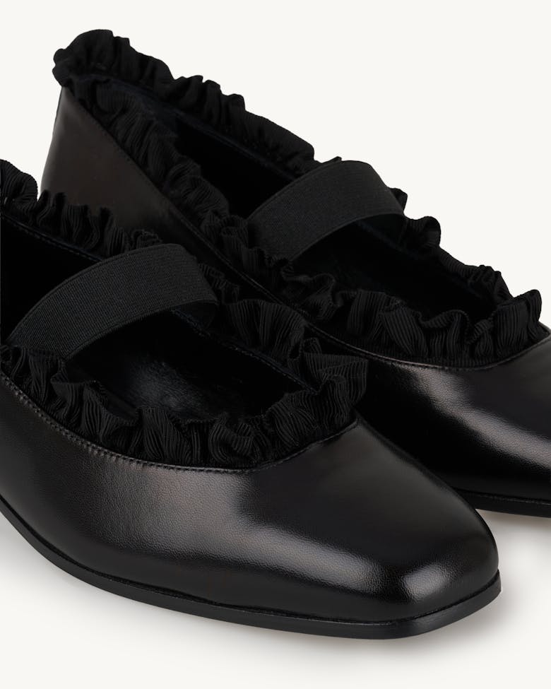 Ballet Flats with Ruffle Trim