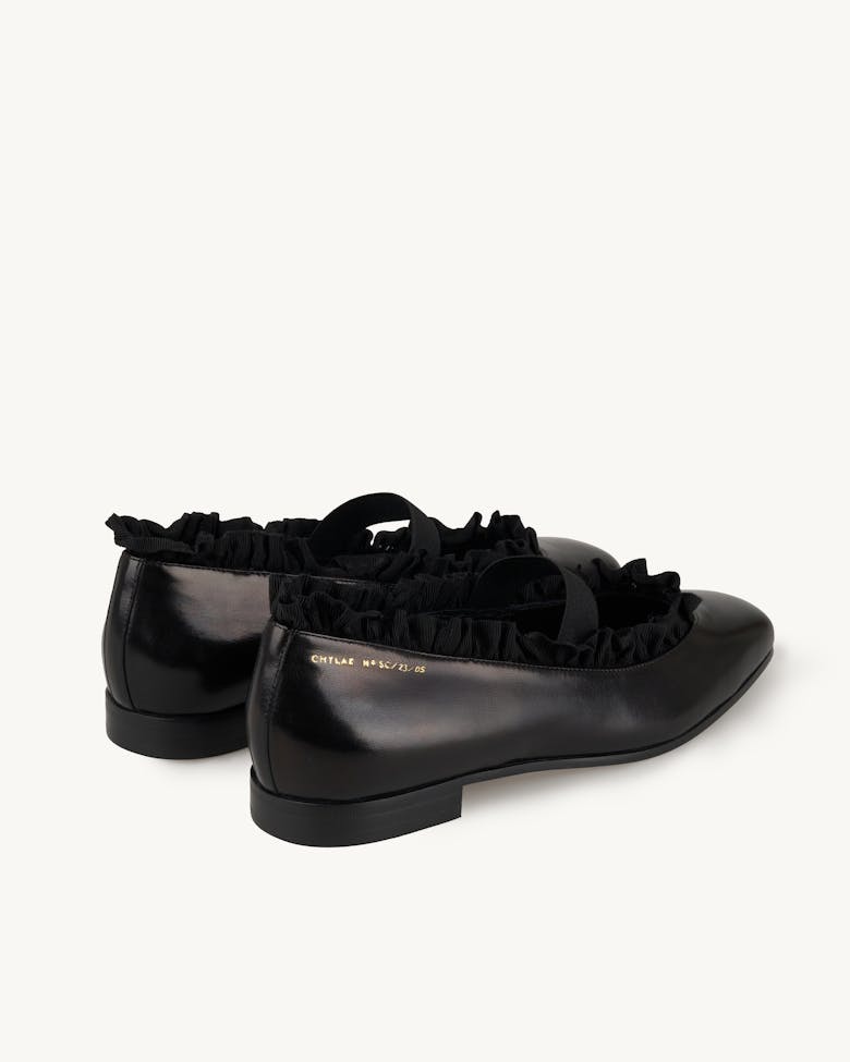 Ballet Flats with Ruffle Trim