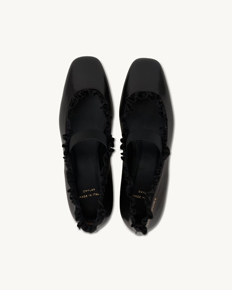 Ballet Flats with Ruffle Trim