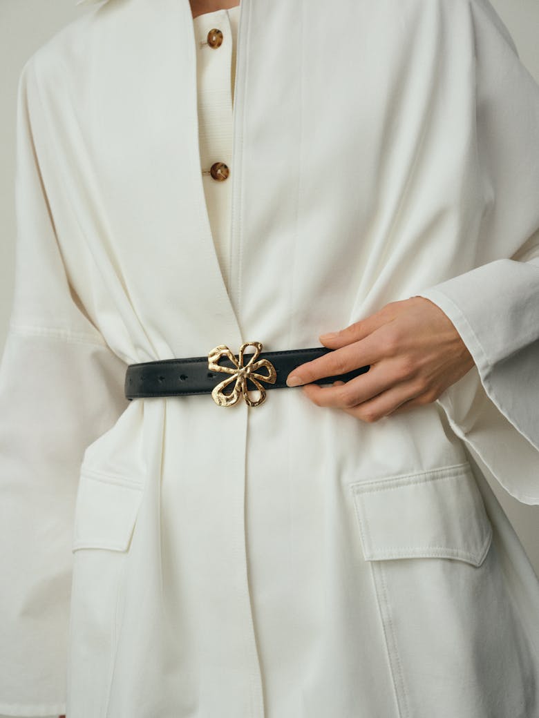 Belt with Flower Buckle