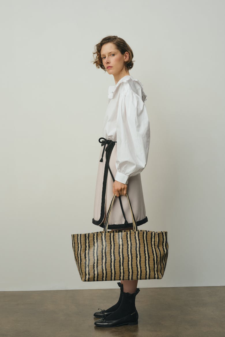 Oversize Tote “striped python”