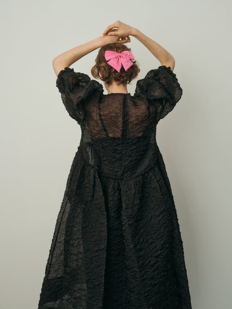 Pink Bow with Pearls