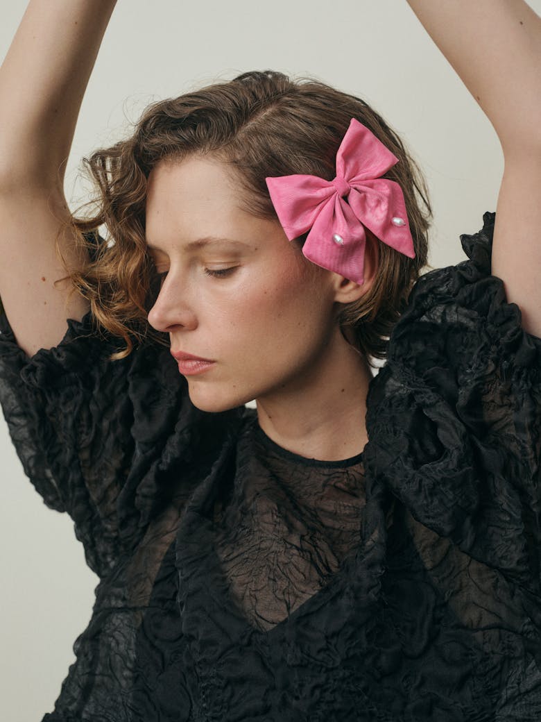 Pink Mini Bow with Pearls