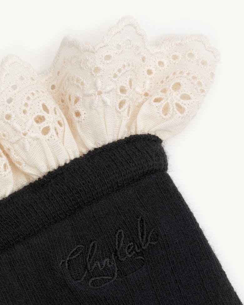 Socks with Off-White Eyelet Trim