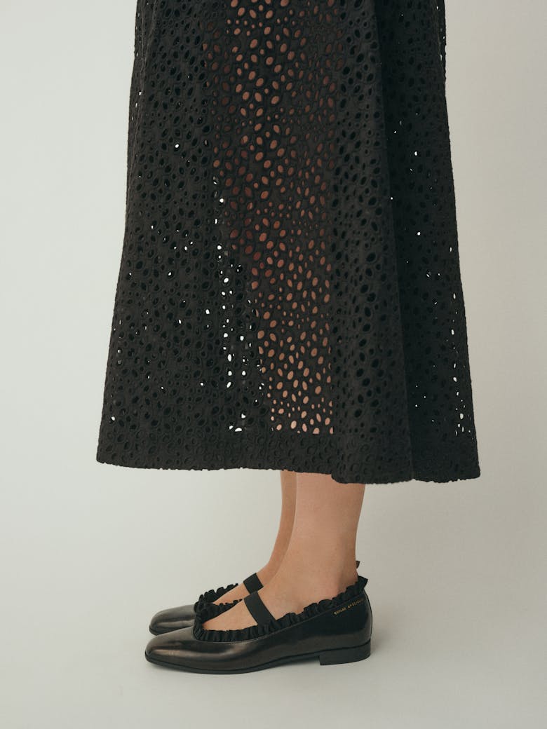 Ballet Flats with Ruffle Trim