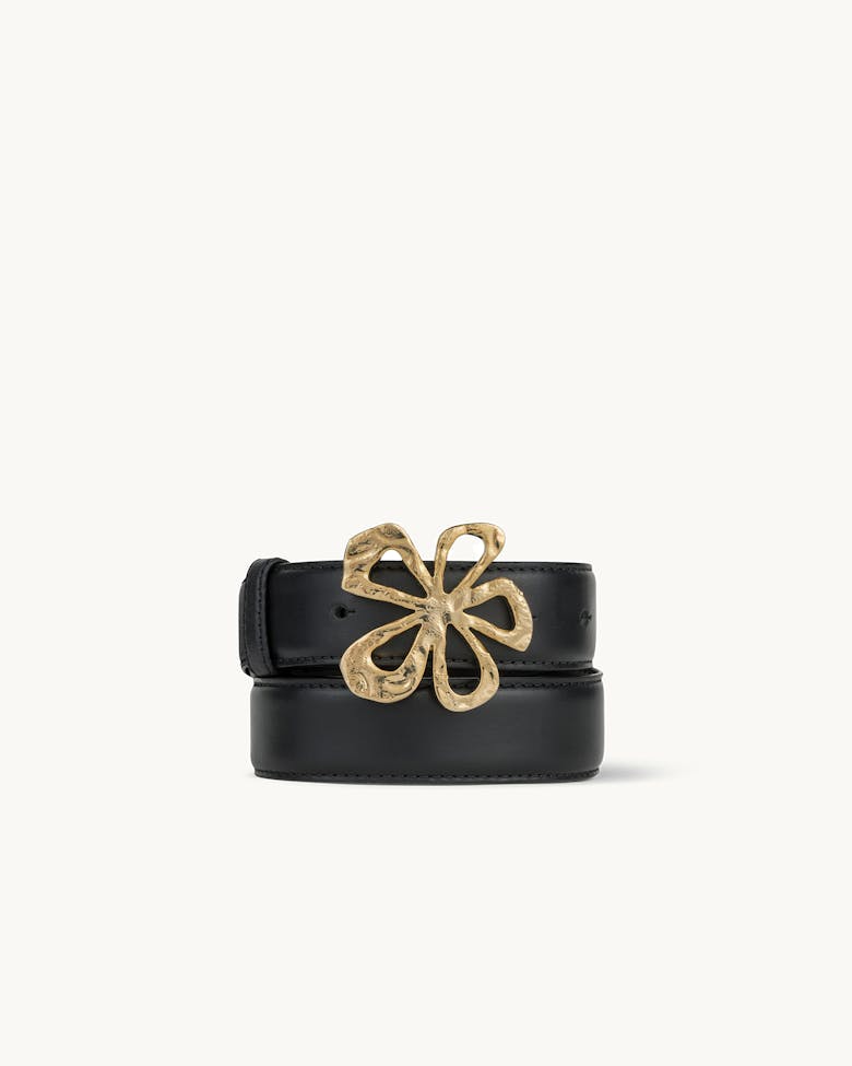 Belt with Flower Buckle