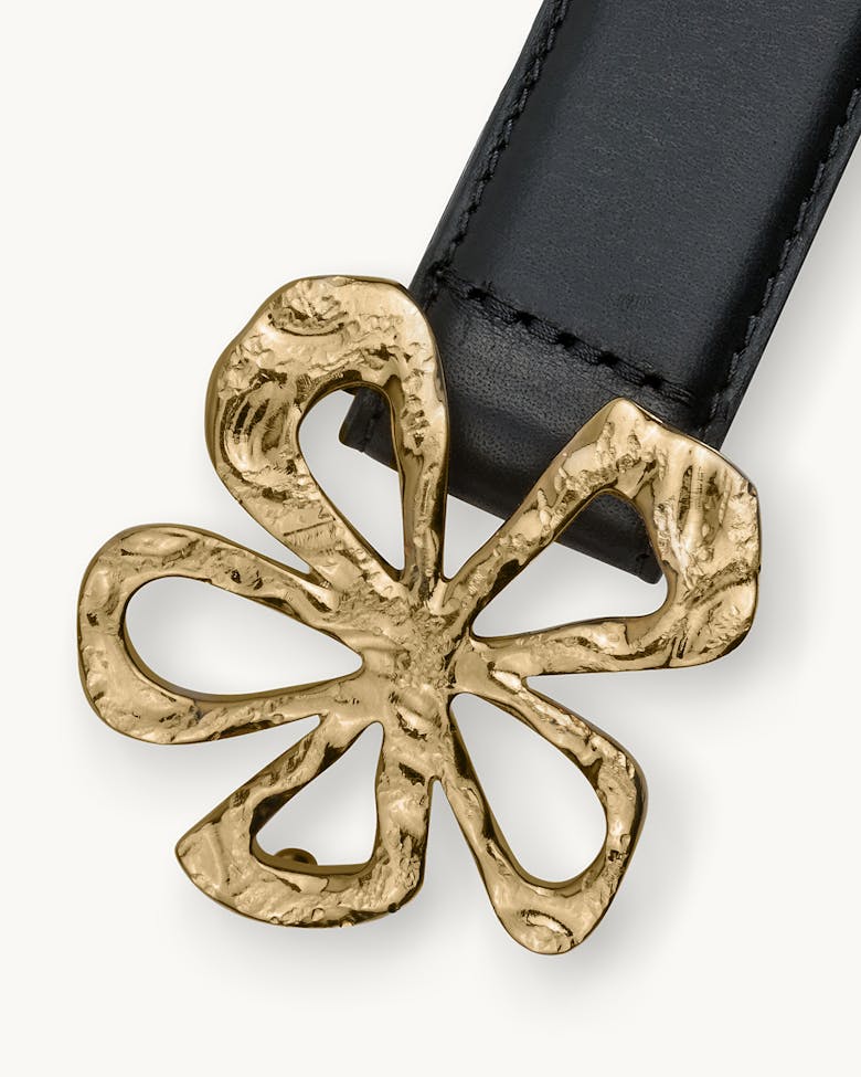 Belt with Flower Buckle