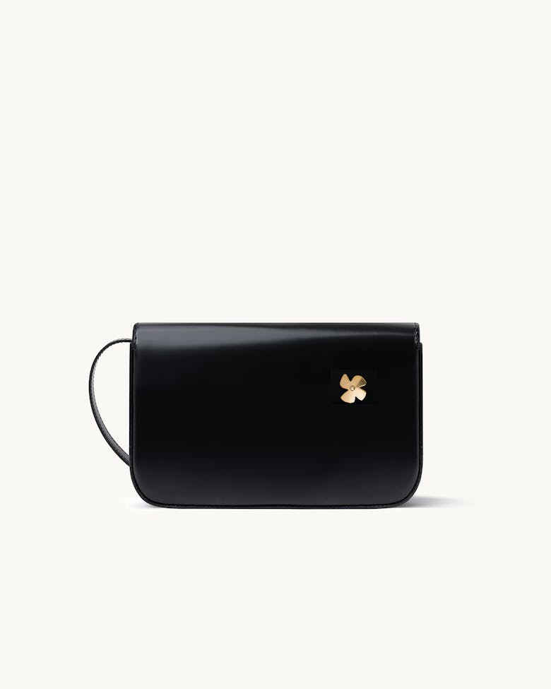 Flap Bag with Flower Embellishments