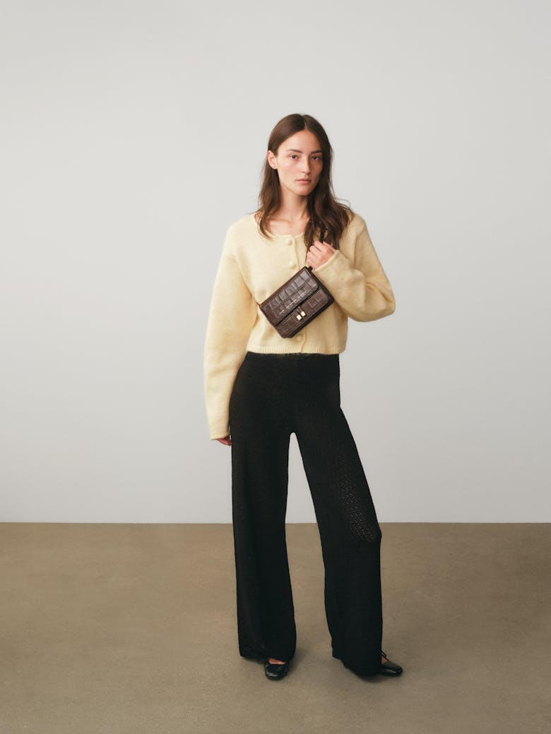 Mini Belt  Bag “glossy brown crocodile”