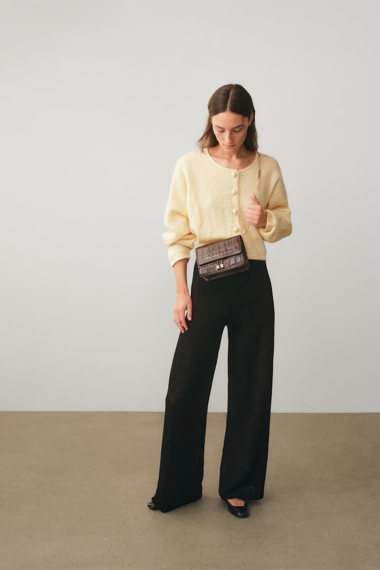 Mini Belt  Bag “glossy brown crocodile”