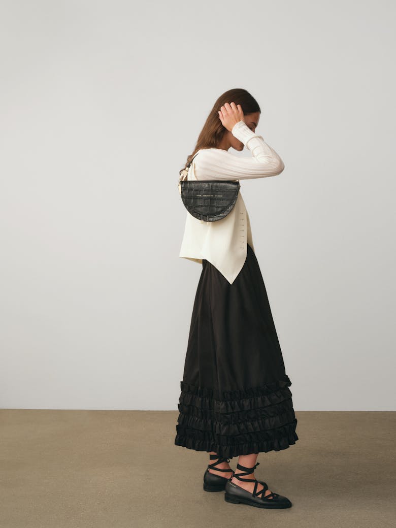 Saddle Bag “glossy black crocodile”