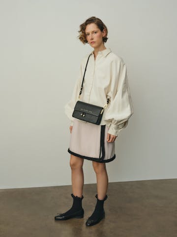 Long Strap “black ostrich”