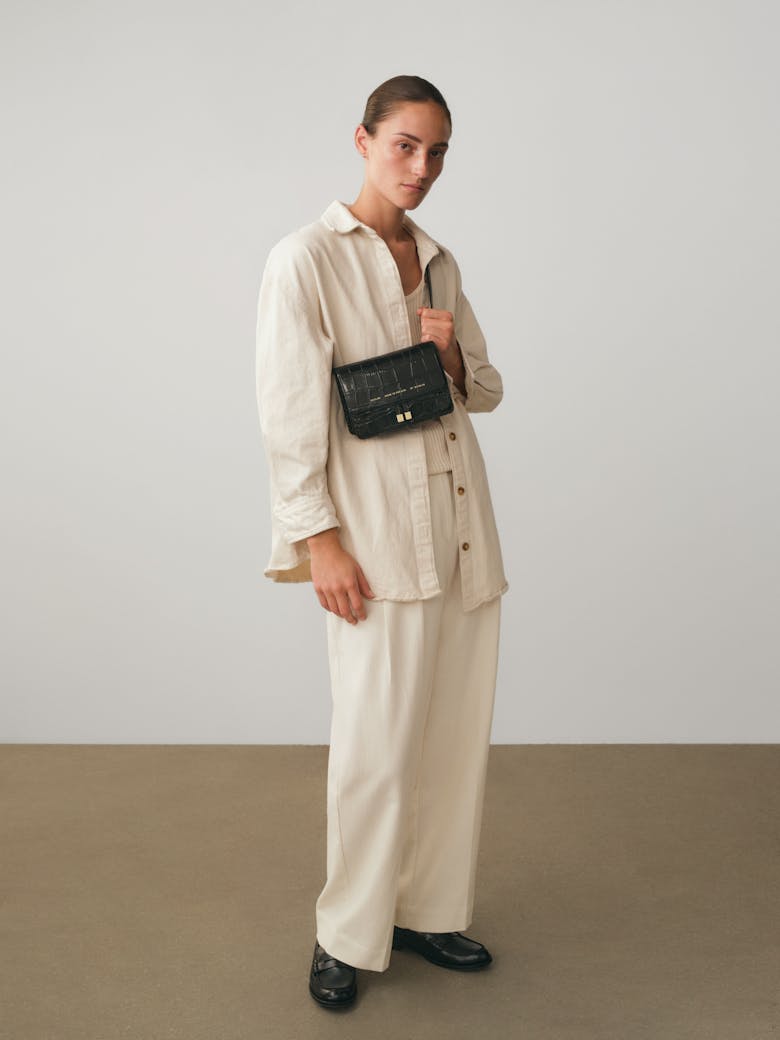 Mini Belt Bag “glossy black crocodile”