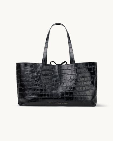 Wielki Shopper „czarny błyszczący krokodyl”