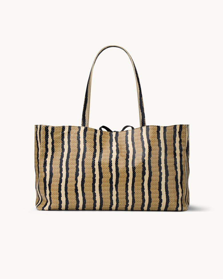 Oversize Tote “striped python”