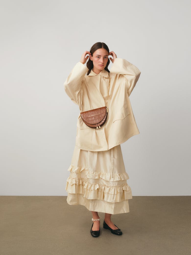 Saddle Bag “glossy caramel crocodile”