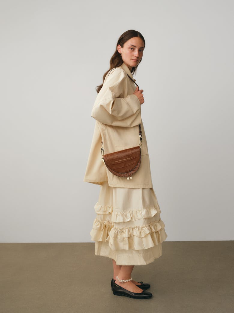 Saddle Bag “glossy caramel crocodile”