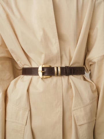 “Vintage” Belt “glossy brown crocodile” 