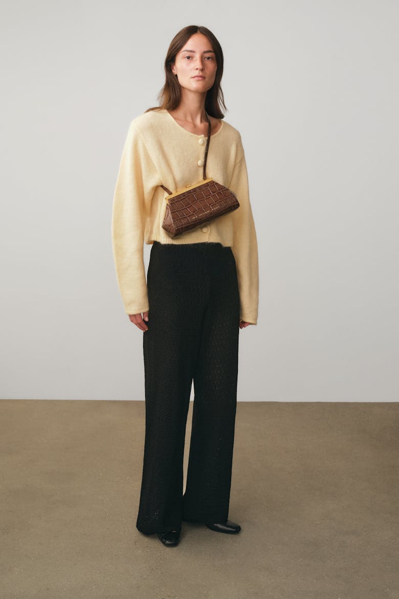 “Vintage” Frame Bag “glossy hazelnut crocodile”