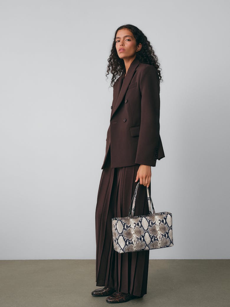 Big Tote Bag “black and white python”