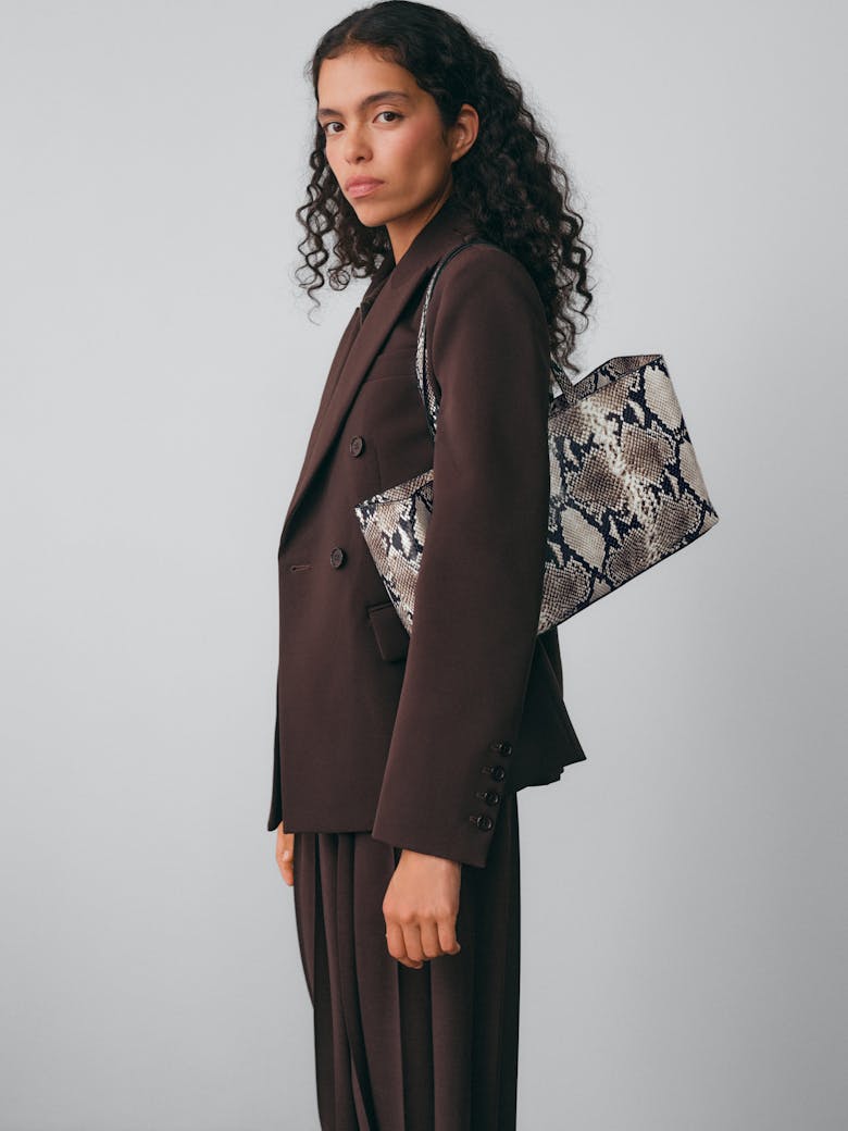 Big Tote Bag “black and white python”