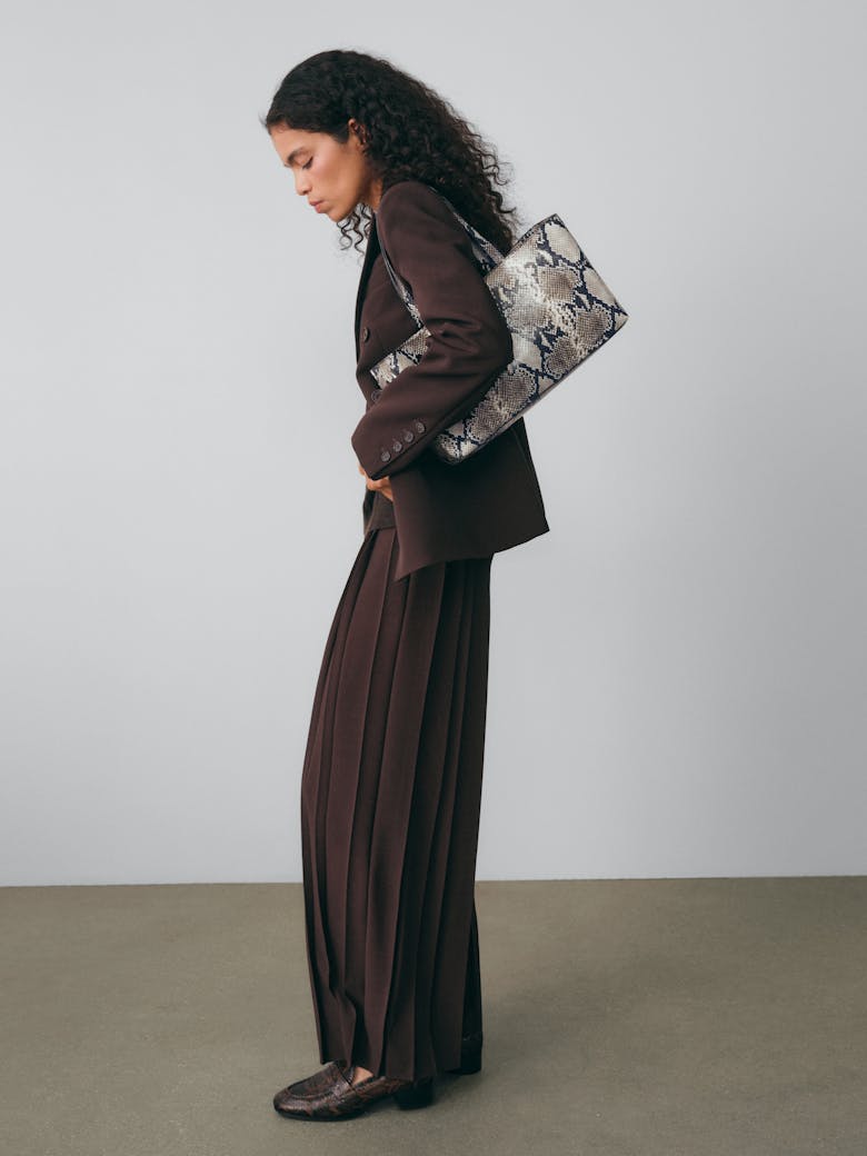 Big Tote Bag “black and white python”
