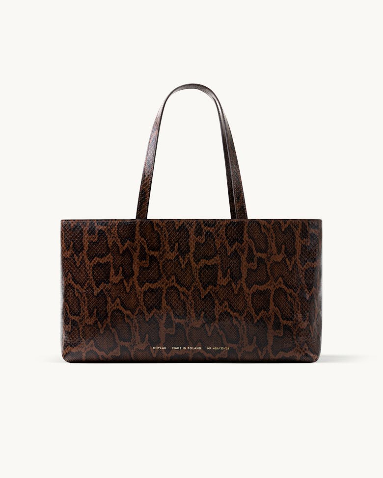 Big Tote Bag “brown python”