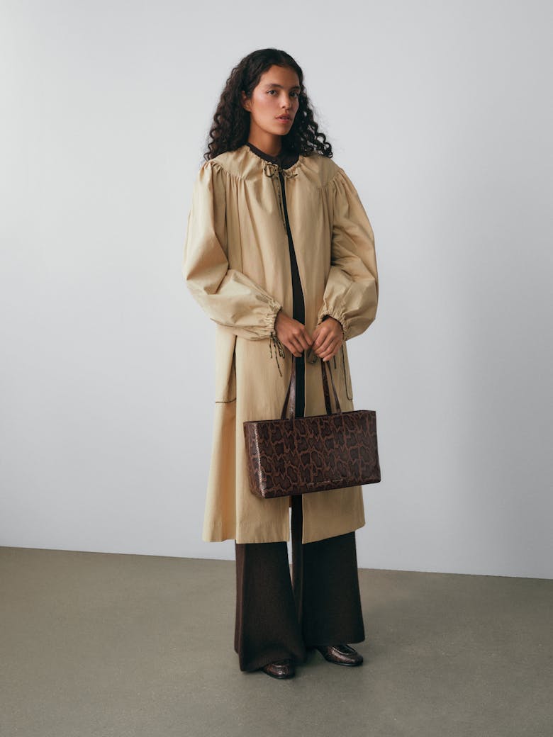 Big Tote Bag “brown python”
