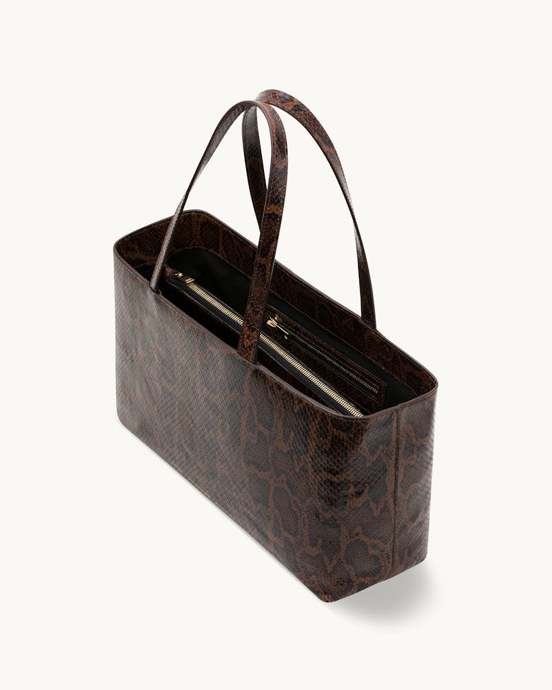 Big Tote Bag “brown python”