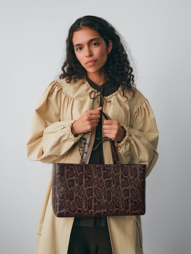 Big Tote Bag “brown python”