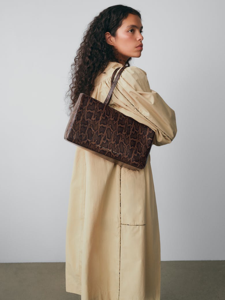 Big Tote Bag “brown python”