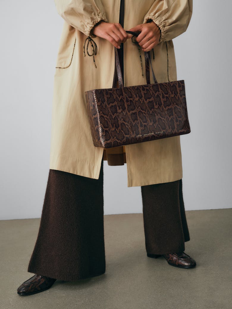 Big Tote Bag “brown python”