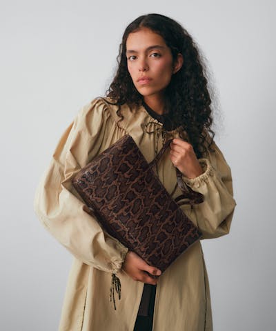 Big Tote Bag “brown python”
