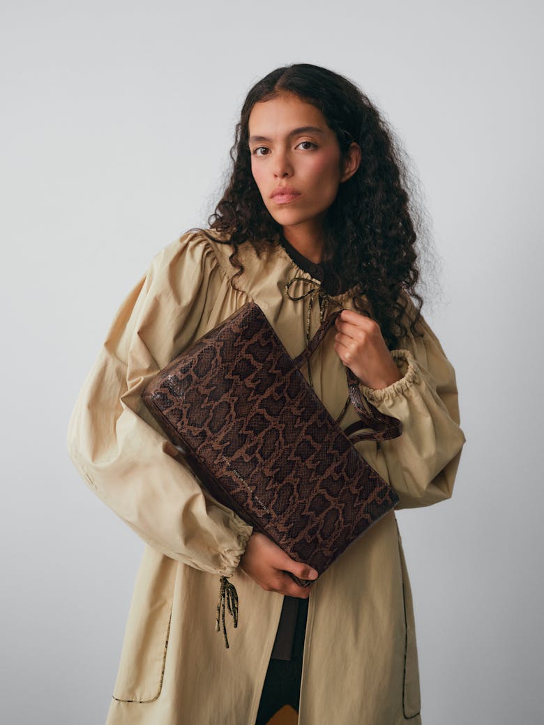 Big Tote Bag “brown python”