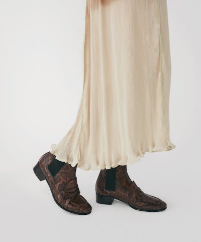 Loafer Booties “brown python”
