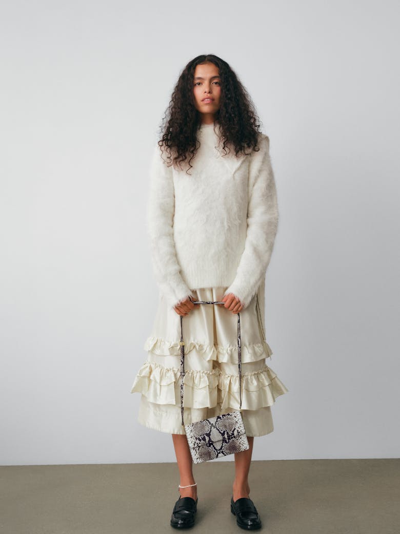 Medium Shoulder Bag “black and white python”