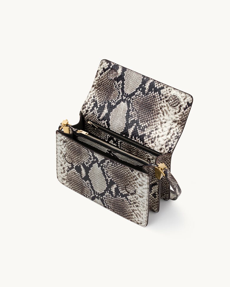 Medium Shoulder Bag “black and white python”
