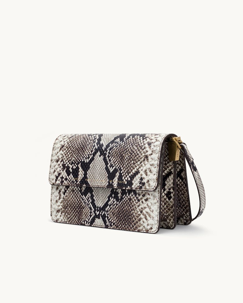 Medium Shoulder Bag “black and white python”