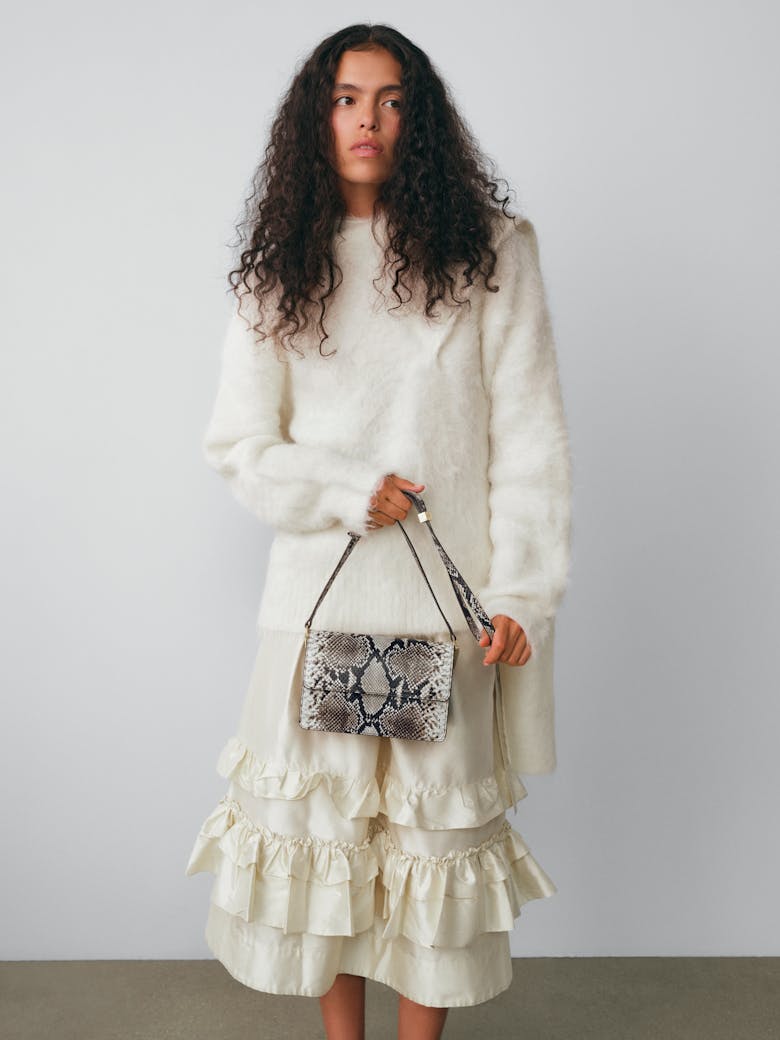 Medium Shoulder Bag “black and white python”