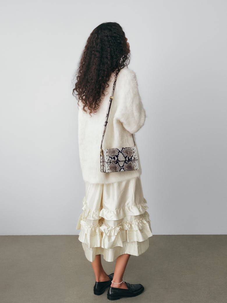 Medium Shoulder Bag “black and white python”