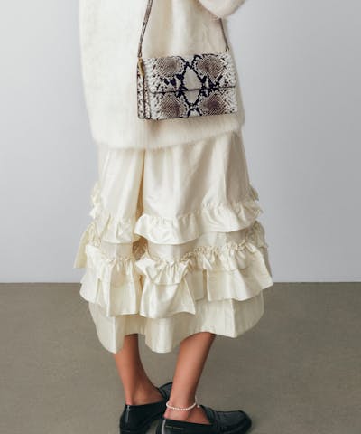 Medium Shoulder Bag “black and white python”