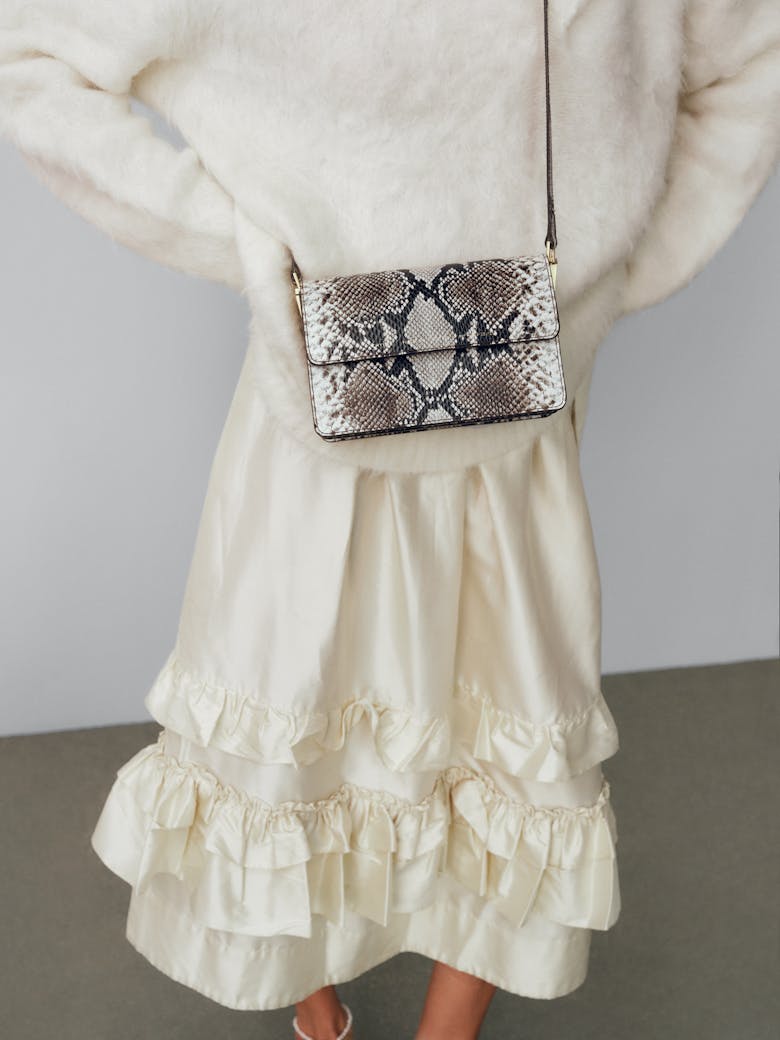 Medium Shoulder Bag “black and white python”