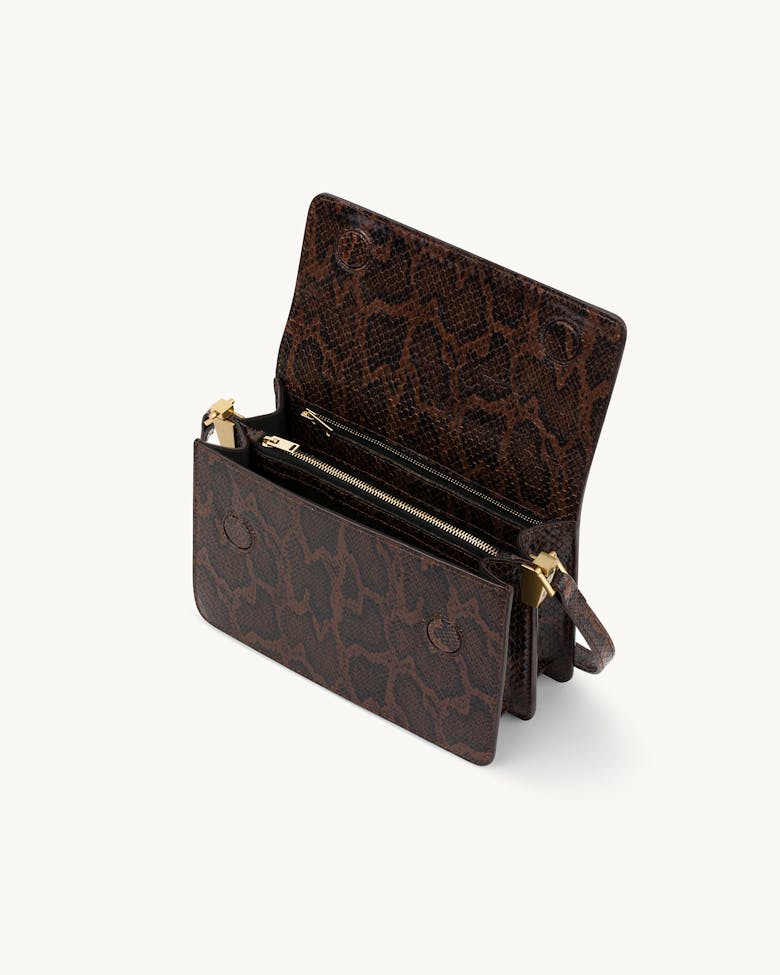 Medium Shoulder Bag “brown python”