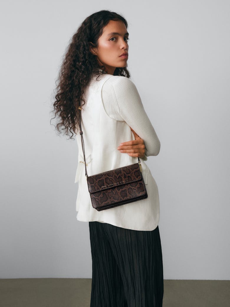 Medium Shoulder Bag “brown python”