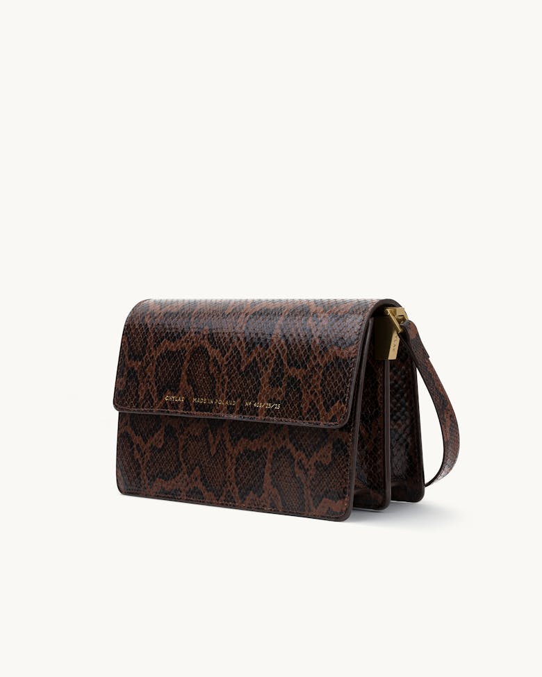 Medium Shoulder Bag “brown python”