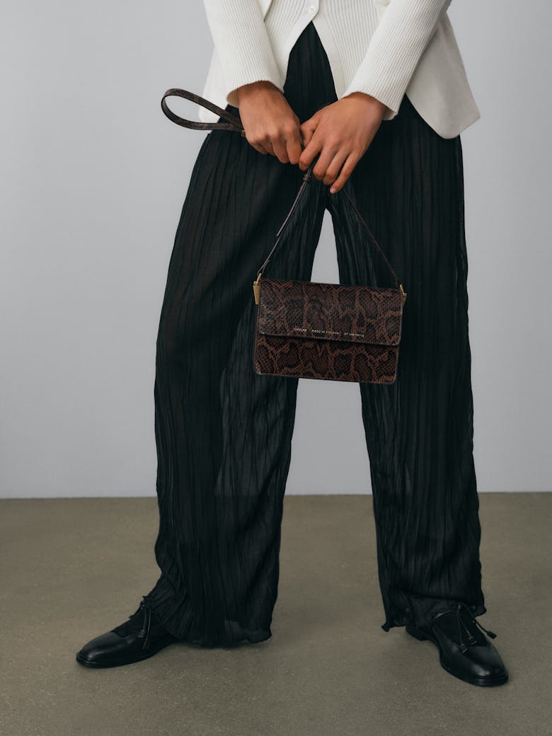 Medium Shoulder Bag “brown python”