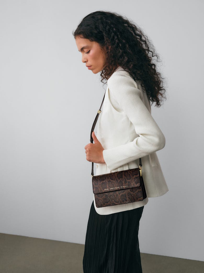 Medium Shoulder Bag “brown python”