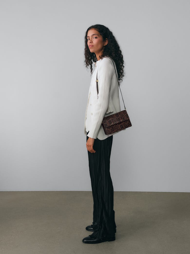 Medium Shoulder Bag “brown python”