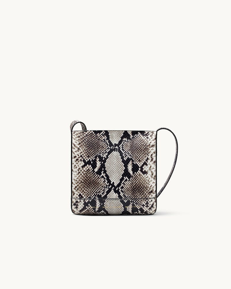 Mini Cylinder Bag “black and white python”